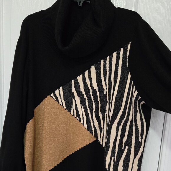 Laura Plus Color Block Knit Sweater Dress - Picture 2 of 5